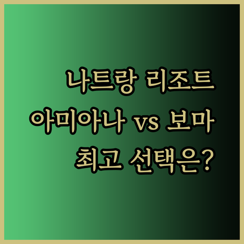 나트랑 휴양 최고의 선택? 아미아나 알리부 보마 리조트 비교분석