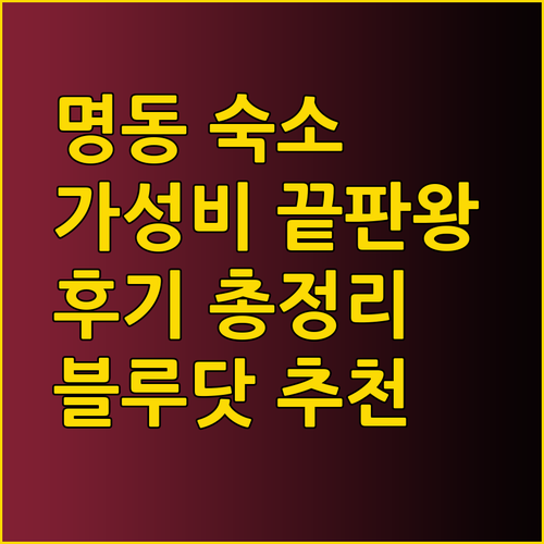 가성비 명동 숙소 찾기.. 블루닷 포쉬텔 스텝인 명동 서울라이트 인 명동 후기와 장단점 총정리