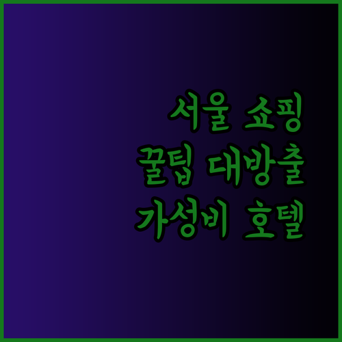 서울 쇼핑 명소 근처 숙소 리뷰 총정리 놀라운 가성비 호텔은?