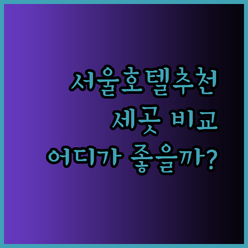 서울 호텔 추천 세 곳 서울 DH 네상스 호텔 호텔 스카이파크 동대문1호점 메이플 레이스 어디가 좋을까?