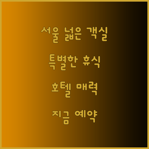 서울 넓은 객실 호텔에서 누리는 특별한 휴식… 어떤 매력이 있을까?