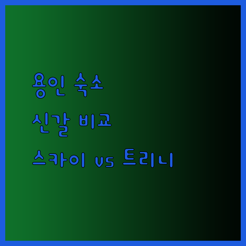 용인 숙소 고민? 신갈 스카이와 더 트리니 어반스위트 비교분석!