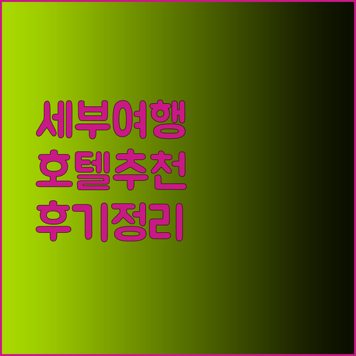 세부 여행 필수 정보 세부 시티 호텔 Rayne West Jones Residences 캐슬 피크 호텔 캔버리 호텔 후기는?