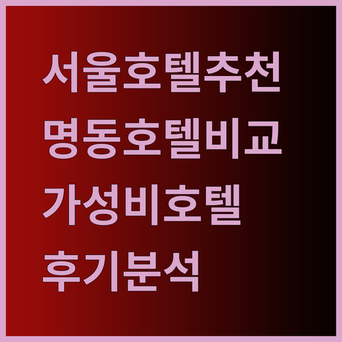 서울 호텔 예약 고민.. 명동 코지 스카이라인 더리센츠동대문호텔 이온호텔 동대문 후기 비교분석