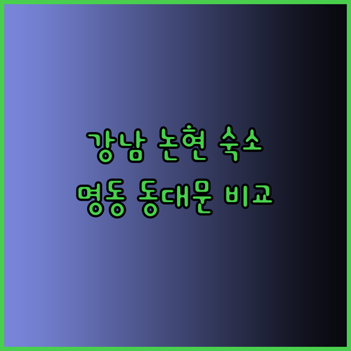 강남 논현동 숙소 추천 명동과 동대문 호텔까지 비교분석