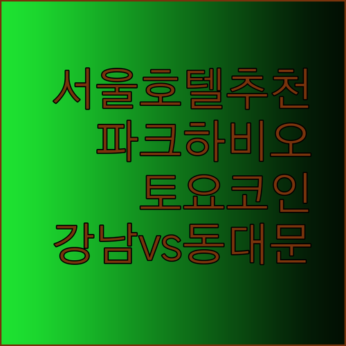 서울 호텔 추천 파크하비오 더리센츠동대문 토요코인강남 어디가 좋을까?