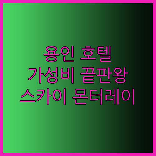 가성비 용인 호텔 탐방기 신갈 스카이 몬터레이17 어반스위트 후기와 함께