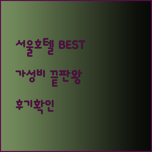 가성비 서울 호텔 BEST 3 페어필드 바이 메리어트 서울 이비스 스타일 앰배서더 서울 용산 라마다 서울동대문 후기와 함께