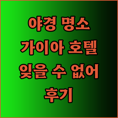 호텔 뉴 가이아 야쿠인의 아름다운 야경 감상 후기.. 잊을 수 없는 풍경
