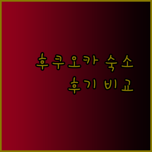 후쿠오카 호텔 몬테 에르마나? 숙소 선택 고민 끝! 꼼꼼 비교 분석 후기