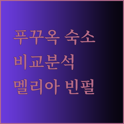 푸꾸옥 숙소 고민은 이제 그만! 멜리아 빈펄, 빈펄 리조트, 윈덤 가든 3곳 비교 분석