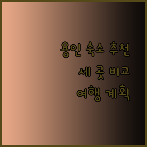 용인 여행 숙소 고민 끝 이 세 곳만 비교해보세요