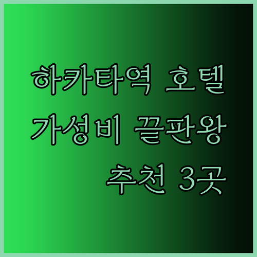 하카타역 호텔 추천 3곳 가격 대비 만족도는 어떨까..?
