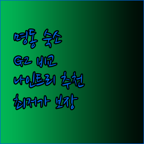 명동 숙소 고민은 이제 그만! G2 나인트리 홈즈스테이 비교분석