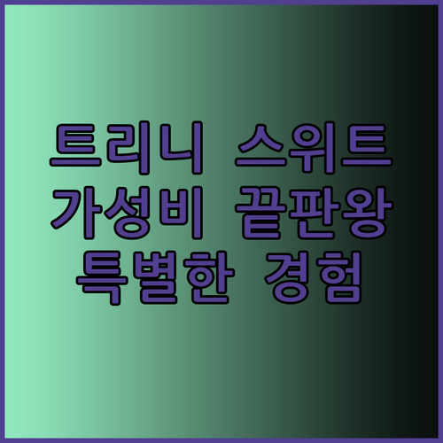더 트리니 어반 스위트 가성비 끝판왕 특별한 경험을 합리적인 가격에?