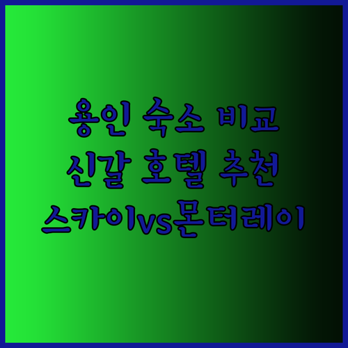 용인 숙소 고민중이세요? 신갈 스카이와 몬터레이17 호텔 비교분석!
