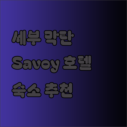 세부 막탄 숙소 고민이시라면.. Savoy 호텔 막탄 뉴타운은 어떠세요?