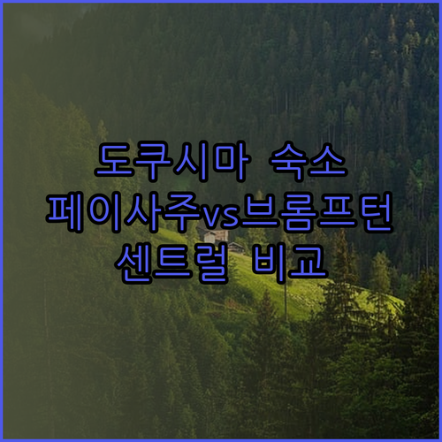도쿠시마 여행 숙소 고민? 페이사주 모리구치와 브롬프턴 트래블 인, 센트럴 호텔 카모지마 비교분석!