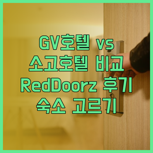 GV호텔 vs 호텔 소고 vs RedDoorz 어떤 호텔이 나에게 맞을까? 꼼꼼 비교 후기