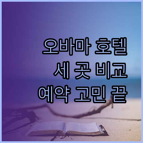 오바마 호텔 예약 고민이시라면 주목 세 곳의 매력을 꼼꼼히 비교해보세요