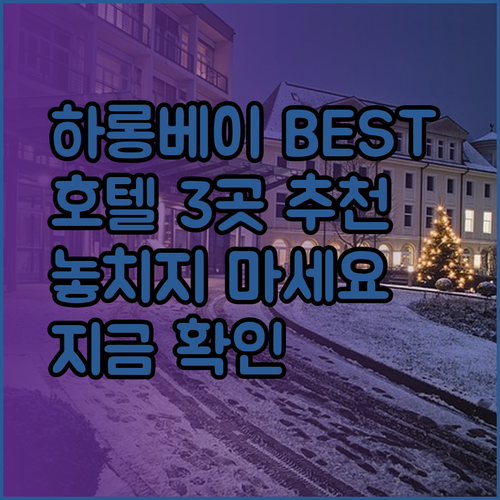 하롱베이 호텔 추천 베스트 3 놓치지 마세요