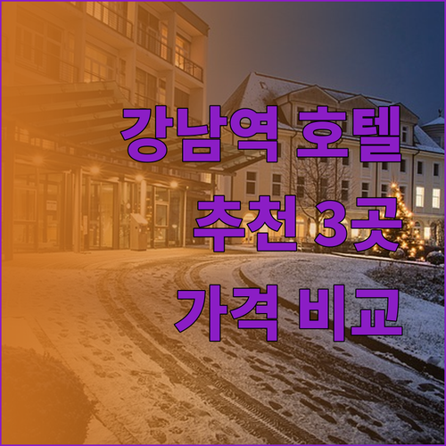 강남역 인근 호텔 추천 3곳 가격 위치 청결도 비교!