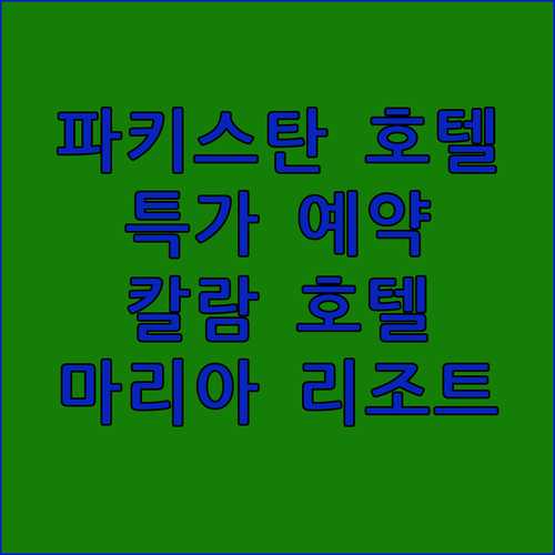 파키스탄 칼람 호텔 예약 가이드 마리아 호텔 앤 리조트 로열 엘리트 호텔 호텔 바바 팰리스 특가 정보