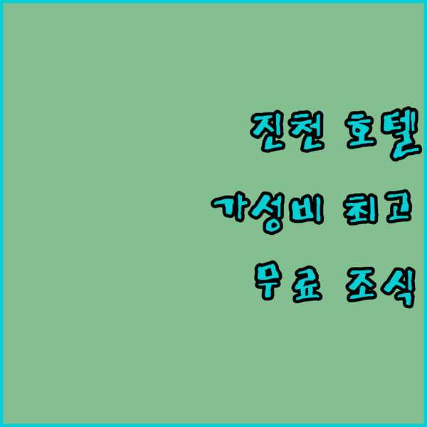 진천 미니 비즈니스 호텔.. 가성비 최고! 무료 조식까지 즐겨보세요