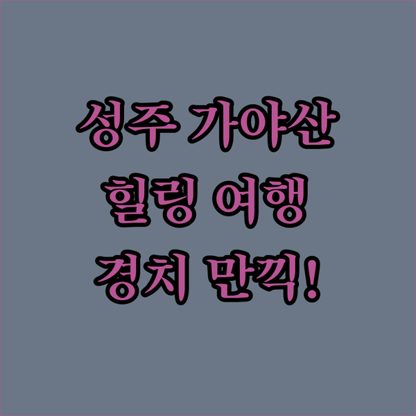 성주 가야 호텔, 수륜면에서 만나는 힐링 여행! 가야산의 아름다운 경치를 만끽하세요