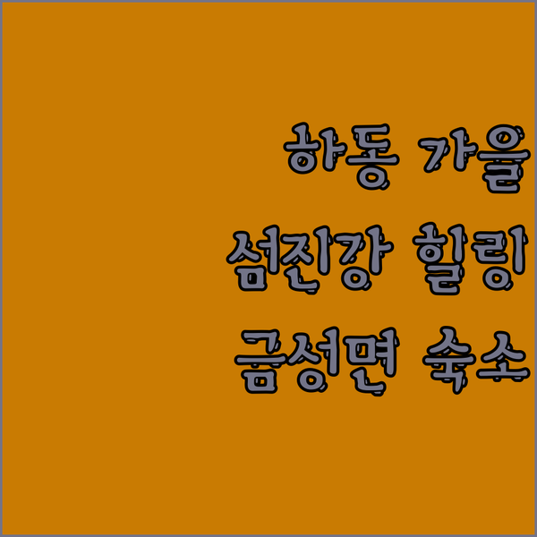 하동 가을 호텔.. 섬진강 따라 힐링 여행, 금성면 숙소의 숨겨진 매력!