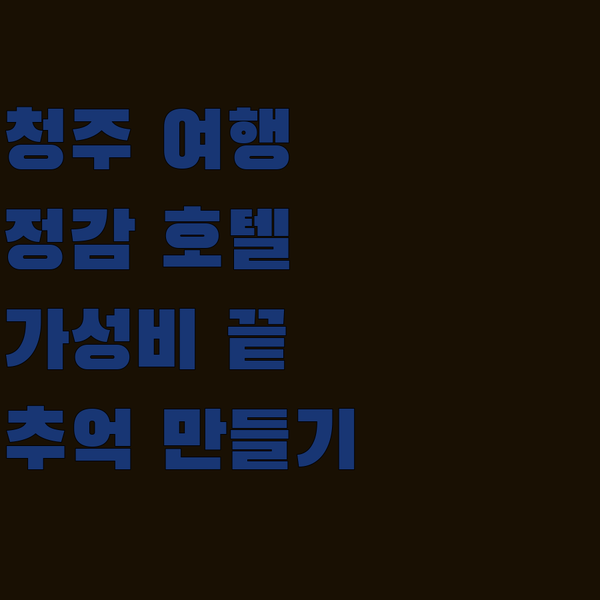 청주 여행, 정감호텔에서 특별한 추억 만들기! 가성비 끝판왕?