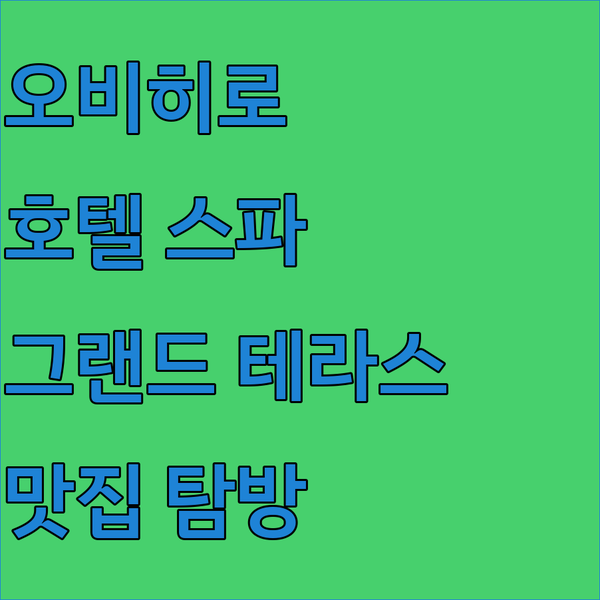 도가치 오비히로 호텔 그랜드 테라스에서 즐기는 스파와 맛집 탐방