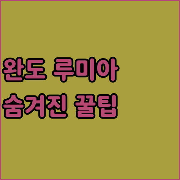 완도 루미아 호텔 앤 리조트 완벽 분석! 숨겨진 꿀팁 대방출!