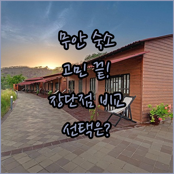 무안 숙소 고민 끝! 소나무숲, 비치 호텔, 톱머리리조트 비교 분석!