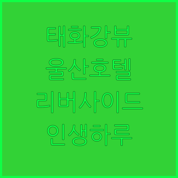 태화강 뷰가 한눈에! 울산 호텔 리버사이드에서 잊지 못할 하루를!