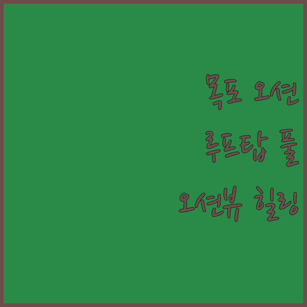 목포 오션 호텔에서 만끽하는 특별한 휴가 루프탑 수영장과 오션뷰의 향연!