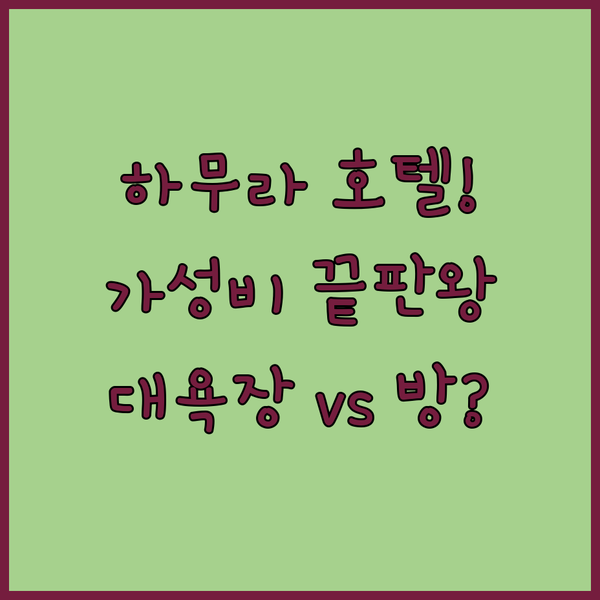 하무라 호텔 최강 가성비 대욕장 vs 넓은 객실 당신의 선택은