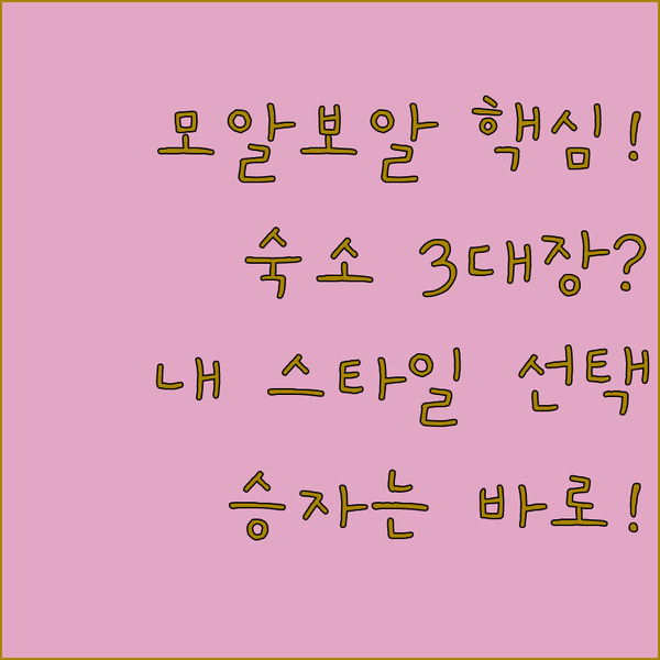 모알보알 숙소 3대장 승자는 내 여행 스타일 맞춤 선택 가이드