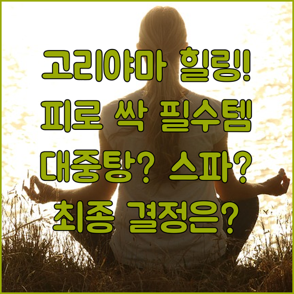 여행 피로 싹 풀리는 고리야마 호텔 대중탕 온수 욕조 객실 스파 중 당신의 선택은