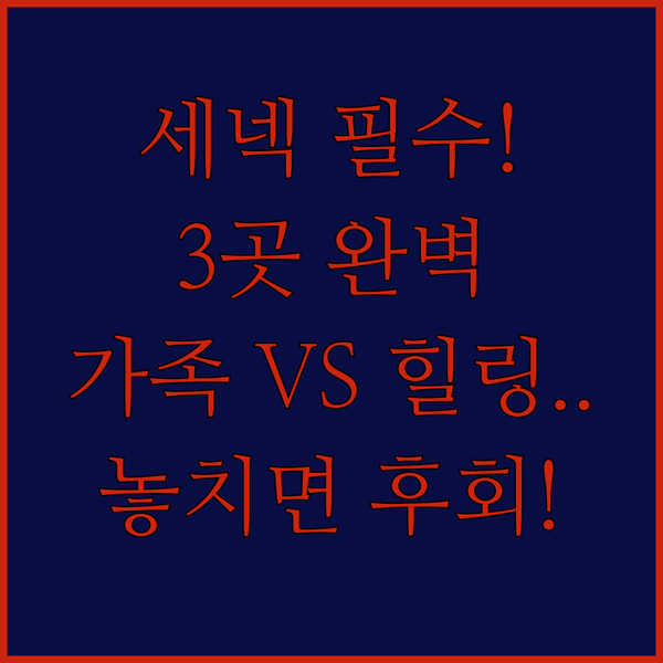 세넥 여행 호텔 3곳 완벽 비교 가족 천국과 힐링 성지 중 당신의 선택은